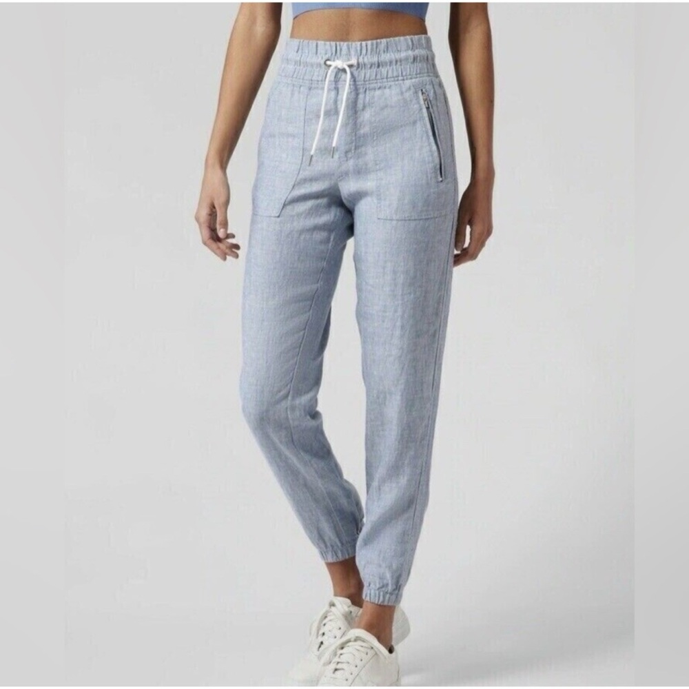 ATHLETA Cabo Linen Jogger Chambray Blue | 4